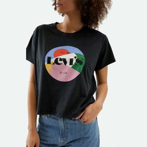 Levi's Varsity Circle Logo Cropped Tee T-shirt Black